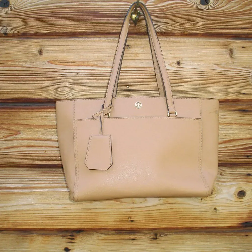 Tory Burch Robinson Small Tan Cardamom Bag Tote